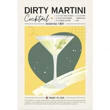 1pc Gift Cosmopolitan Posters Print Cocktail Drink Minimalist Wall Arts Nordic Vintage Alcohol Recipe Canvas Painting Wall Picture Home Decor Optional Frame ,Wall Art With Frame - Multicolor - View 13