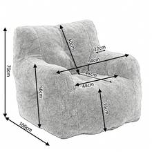 White Teddy Bean Bag Sofa For Living Room: Giant Memory Foam Filled Luxury Bean Bag Chair For Adults - White - View 6