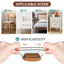 8/16 PCS Chair Leg Floor Protectors, Silicone Felt Chair Leg Caps Cover Furniture Pads For Hardwood Floors, Furniture Sliders For Chair Legs(Square)