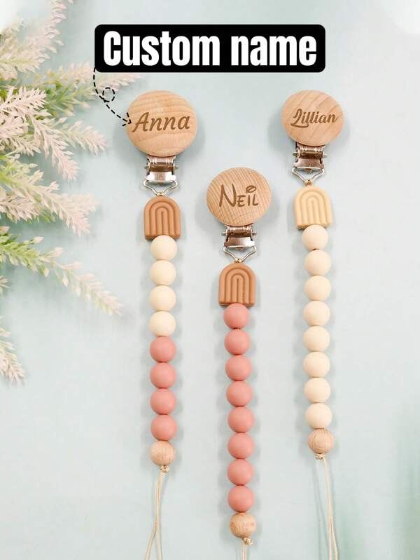 LICVIC Custom Pacifier Clip,Personalized Pacifier Clip With Name,Customized Pacifier Clips Baby Girl,Customizable Wooden Pacifier Chain,First Gift For Your Child,Diy Custom Name,Baby Essentials, Newborn Pacifiers, Mam Pacifier 0-3 Months, Baby Accessories,New Mom Keepsake Gift, Gifts For Him Her,Kids,Dad,Mom,Family,Friends,Multi-Functional,Ornamental,Letter,Stylish,Modern,Colorful,Cute,Adorable,Casual,Custom,Personalised,Unique,Customized,Ideal Gifts For Him,Ideal Gifts For Her Back To School