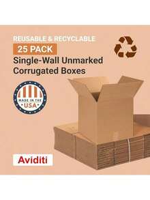 Cajas de mudanza medianas de 16"L x 10"An x 10"Al, paquete de 25 | Caja de cartón corrugado para empacar, enviar y almacenar - 16x10x10 - Ver 3
