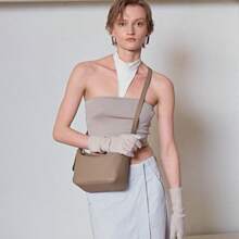 Soft Lychee Pattern Tote Bag 2025 Spring And Summer Genuine Leather First Layer Cowhide One-Shoulder Crossbody Bag For Women - Apricot - View 5