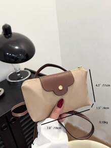 Nova Moda Bolsa Quadrada Pequena de Nylon para Mulheres, Sacola, Bolsa de Ombro Transversal