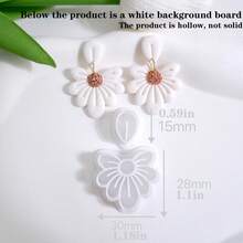 2pcs Flower Polymer Clay Earring Molds Cutting Mould - White - View 2