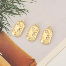 3 Pieces Of Handmade DIY Pendant Jewelry, Copper Inlaid With Zirconia, Plated With 18K Gold, Available In Various Styles Such As Flowers, Crosses, And Heart Pendants. Exquisite And Fashionable Accessories That Can Be Made Into Earrings, Necklaces, Bracelets, And Anklets. Also A Great Gift For Friends.