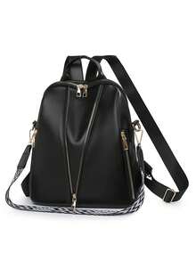 Fashionable Women 3-In-1 Street Style Backpack For Commuting, Travel, Laptop Use - Black - View 6