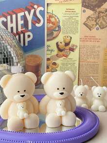 1 件手工制作的可爱迷你熊香薰蜡烛，创意装饰香薰蜡烛，圣诞节和情人节礼物，持久大豆蜡，适用于家居装饰、氛围派对、礼品、节日装饰、周年纪念礼物 - 彩色 - 查看 3