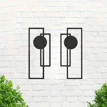 2pcs Geometric Metal Wall Art Decor, Black Minimalist Iron Art Wall Hanging, Suitable For TV Background, Living Room, Bedroom, Minimalist Art Line Wall Decor (Similar To Fig 8-9 Due To Craftsmanship, Not Dirt Issue),Home Decor ,Room Decor,Wall Decor Gifts Birthday Graduation