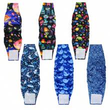 6Pcs Washable Male Dog Belly Wrap, Reusable Washable Cloth Dog Pee Pants,Puppy Dog Underwear, Pet Care Diapers