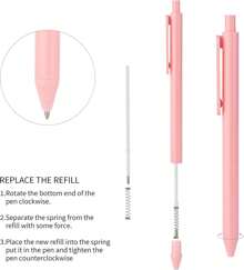 12-Pcs Ballpoint Pens, Comfortable Writing, Pastel Retractable Pretty Journaling, Black Ink Medium Point 1.0 Mm Gift, Cute Office Supplies For Women