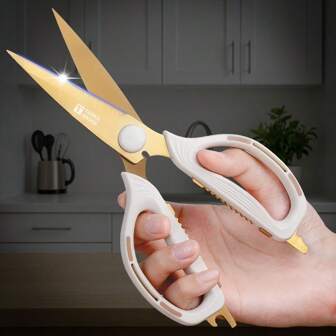 1 multifunctionele gouden schaar, ergonomisch handvat, antislip en moeiteloos, scherp roestvrijstalen mes, naai- en kantoorbenodigdheden, praktisch cadeau voor vrouwen met Thanksgiving en Moederdag