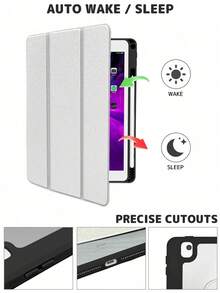 1pc, Stylus Holder + 720° Rotatable IPad Tablet Protective Case, Marble Pattern Design, For IPad Pro 2024 13-Inch/5th/6th/7th, IPad Air6 2024 4th/5th/8th/9th/10th, With Hollow Logo Hole, Anti-Drop Anti-Shock, Auto Wake/Sleep, Hard Back Soft Edge Design, Horizontal & Vertical Stand. Material: PU Leather + 1.5MM Thick Acrylic Hard Shell, Purchase As Needed (Please Read Description Before Ordering!) - Black - View 7