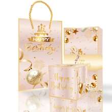 Premium Pink & Black Gold Gift Boxes With Surprise Pop-Up Design, Birthday Gift, Party Decorations