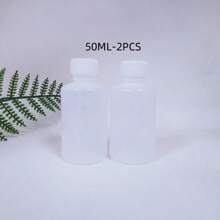 2 Peças Garrafas de Água de Plástico Graduadas de 50ml e 100ml, Semitransparente, Amostragem, Boca Pequena, Embalagem de Solvente Líquido