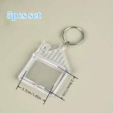 5个方形透明四叶草相框钥匙扣 DIY - Color - 查看 12