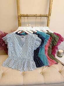 Women T-Shirts - Xanh và trắng - Xem 4
