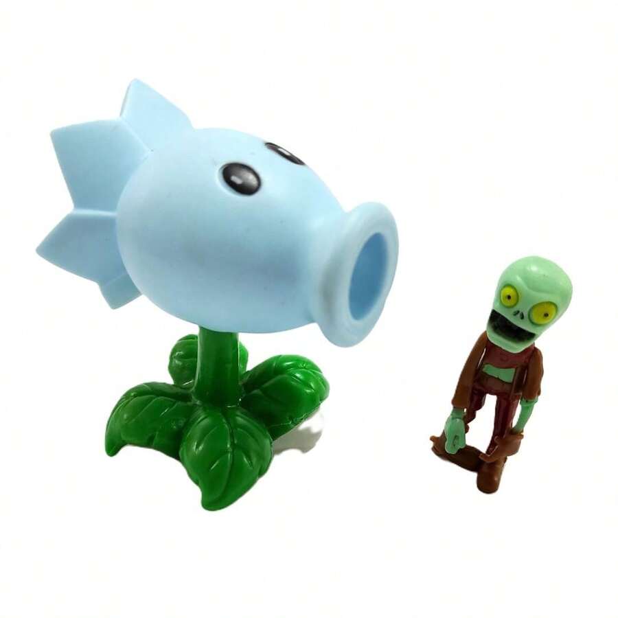 Plantas y Zombies lanzador de pelotas azul juguete interactivo de puntería para niños juego de acción y destreza accesorios divertidos ideal para regalo y colección - Multicolor - Ver 1