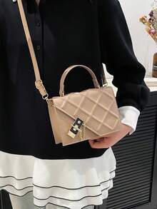 Small Stone Texture Crossbody Bag For Women, Retro Mini Handbag, Fashion Spring/Summer - Khaki - View 3