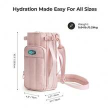 Expandable Water Bottle Bag - Fits 32oz To 64oz, Large-Capacity, Portable, Ideal For Travel, Fitness & Outdoor Springtok Containers Storage Drinkware Outdoorfun - Grullo - View 2
