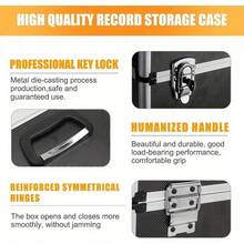 Record Storage Box 12" Vinyl LP Storage Box Case Aluminum Portable Lockable DJ Flight Carry Case Holds 50pcs Albums - Black - View 5