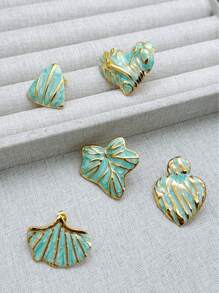 Irregular Enamel Flower Pendant Earrings, Unique Colorful Petal Leaf Declaration Perforated Earrings, Exquisite And Sweet Jewelry Gifts, Suitable For Young Girls