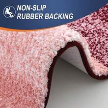 Nuevo Conjunto de alfombra de baño OLANLY de 2 piezas, alfombras de baño de microfibra suaves y absorbentes y alfombra de tocador en forma de U, antideslizante, lavable a máquina y secable, alfombras de baño esponjosas y mullidas (30"X20"+24"X20", Rojo) - Rojo 30" x 20" + Forma de U 24" x 20" - Ver 5