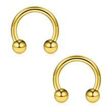 2 Peças Argola de Nariz, Anel Septo, Brinco de Cartilagem de Aço Inoxidável BCR Lábio, Brinco Tragus Circular Falso, Jóia Corporal em Forma de Ferradura