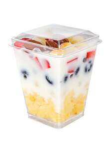 5 Oz Plastic Dessert Cups With Lids, Yogurt Parfait/Appetizer Cups With Lids For Parties, Mini Dessert Cups With Spoons, Pudding, Fruit And Ice Cream Dessert Cups
