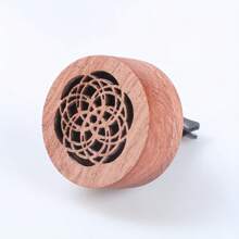 Portable Wooden Car Diffuser With Geometric Pattern - Mini Natural Wood Grain Essential Oil Diffuser, Convenient Air Vent Clip Installation, Eid Al-Fitr Auto Accessory Decoration