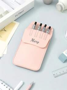 Estuche personalizable/PU para bolígrafos, con bolsillo con cremallera a prueba de fugas, gran capacidad, bolsa portátil para almacenamiento de bolígrafos, estuche de lápices personalizado, bolsa para bolígrafos de gran capacidad y estilo sencillo, multifuncional, ornamental, reutilizable, moderna, colorida, linda, vintage, de dibujos animados, para trabajadores, clientes, estudiantes, niños, para negocios/trabajo/oficina, para la escuela, vuelta al cole, suministros escolares, para la oficina, para el aula, para regalos de maestros, para la universidad, para colegas, para dormitorios, para maestros, para niños y niñas, para adolescentes, estudiantes de escuela secundaria junior, estudiantes de escuela secundaria, estudiantes universitarios, de primer año, de segundo año, estudiantes de cursos inferiores.