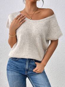 1 Peça Top de Halter Moda com Laço na Frente e Atrás, Estilo Folgado e Suave, Cor Sólida, Tricotado, Colete