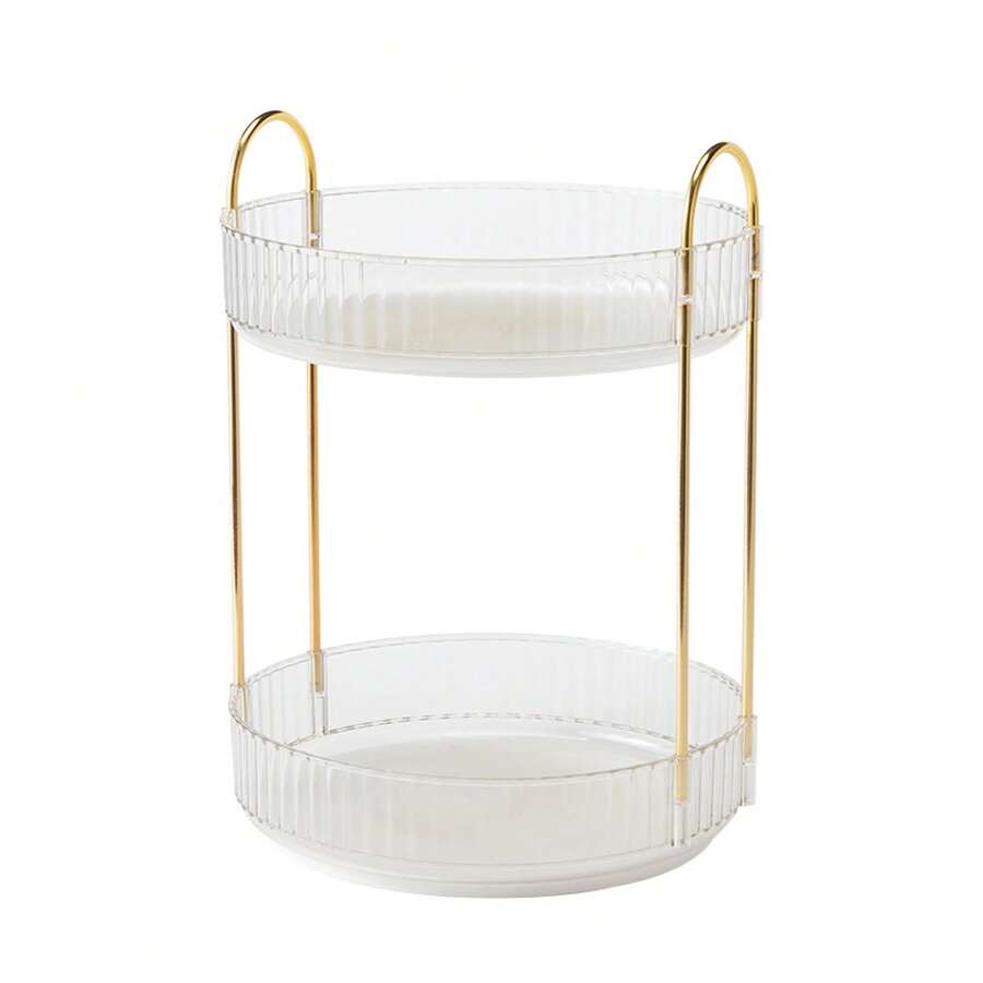 Rotating Multi-Layer Makeup And Perfume Organizer Two Layers White - 白色 - 查看 1