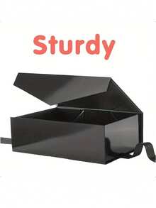 1 pièce Boîte cadeau noire avec fermeture magnétique, emballage en carton rigide avec couvercle, convient pour les faveurs de mariage, Noël, Halloween, anniversaire et autres occasions