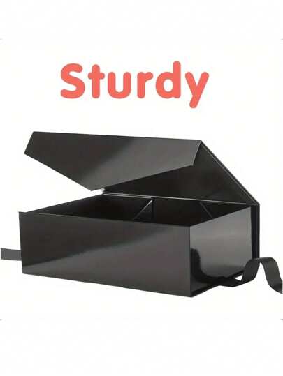 1pc Black Gift Box With Magnetic Closure, Sturdy Paperboard Packaging With Lid, Suitable For Wedding Favors, Christmas, Halloween, Birthday And Other Occasions