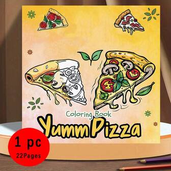 (An Upgraded Deluxe Version, Thickened Paper 22 Pages, 20 * 20cm) Delicious Pizza Coloring Book, Watercolor Paper, Unique Cover, Comfortable Space Coloring, Suitable For Adults To Relax Comfortably | Valentine's Day, Christmas, Halloween, New Year, New Year's Day, Birthdays And Parties The Perfect Gift For All Kinds Of Festivals, Suitable For Friends, Family And Colleagues,Libri Da Colorare,Book
