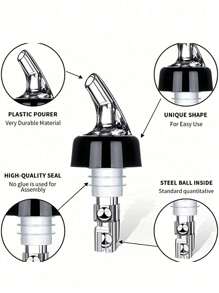 1/2/3pcs Automatic Measured Bottle Pourers, Quick Shot Spirit Measure Pourers, Drinks Wine Cocktail Dispensers, Western Wine Spout, Wine Pourer, Home Bar Supplies, Chrismas Halloween Party Supplies, Home Bar Tools, 1oz/30ml