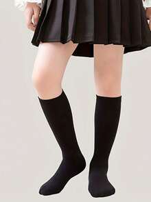 1/3 pares de calcetines hasta la rodilla lisos, cómodos y suaves, aptos para usar al aire libre, apropiados para todas las temporadas - Multicolor - Ver 9