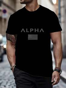 1 pieza Camiseta deportiva para hombre de estilo atlético y para correr
