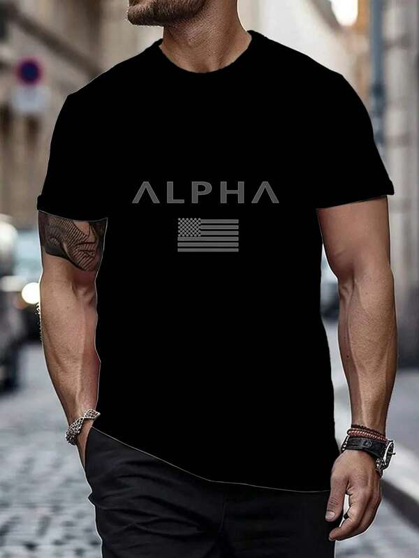 1 pieza Camiseta deportiva para hombre de estilo atlético y para correr
