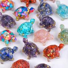 1 pièce Statue de tortue en cristal naturel, pierre de Reiki, figurine de tortue, amulette, sculpture Feng Shui pour la décoration de la maison et du bureau