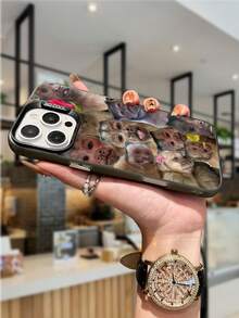 Expression 1pc Funny Monkey Pattern Design TPU Soft Edge Phone Protective Case Compatible With IPhone13/15/14/13/12/11/16/Galaxy/Redmi/OPPO/VIVO/INFINIX Waterproof Shockproof Anti-Fall Scratch Resistant - Multicolor - View 5