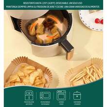 Algon Set Of 120 Airfryer Paper Bases - Non-Stick Air Fryer Paper, Fat And High Temperature Resistant - Airfryer Paper For Easy Use - Redondo 20 cm - View 3