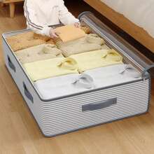 1PC Clothes, Quilt, Storage Bag, Flat Toy Sorting Box Under Household Bed, Dormitory Bed Storage Tool, Moisture-Proof And Dustproof, Miscellaneous Sorting Bag, Waterproof And Moisture-Proof, Suitable For Storing Blankets, Clothes, Blankets, Toys, Idle Items, Etc