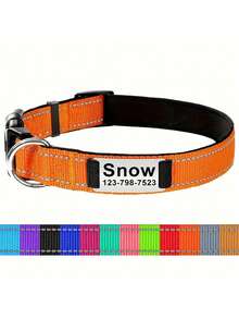 Personalized Reflective Dog Collar With Engraved ID Tag, Custom-Made Nylon Dog Collar With Leash Clip, Noiseless Design, Dog Outdoor Accessory And Decoration - Multiple Sizes Fit Large, Medium And Small Pets. A Good Gift For Pets.,Vacay Vibes Ornamental,Engraved Stylish,Fashion,Colorful,Vintage,Cute,Contracted,Cuties Custom,Unique,Customized,Personalized Pet For Anniversaries,For Birthdays,Customized Pet Collars, Leashes & Harnesses,Pet Lovers - Multicolor - View 33