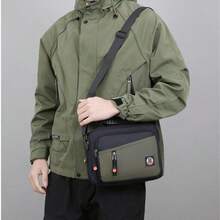 Large Capacity Men's Crossbody Bag For Notebook And Work - Verde - Ver 2