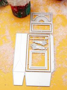 1-Piece Gift Box Style Metal Cutting Die Scrapbook Cutting Mold Suitable For Card Making DIY Production Holiday Card Album Making Craft Decorations.