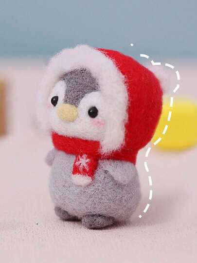 طقم مواد صنع حرفية من الصوف الفلتي على شكل بطريق