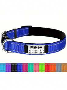 Personalized Reflective Dog Collar With Engraved ID Tag, Custom-Made Nylon Dog Collar With Leash Clip, Noiseless Design, Dog Outdoor Accessory And Decoration - Multiple Sizes Fit Large, Medium And Small Pets. A Good Gift For Pets.,Vacay Vibes Ornamental,Engraved Stylish,Fashion,Colorful,Vintage,Cute,Contracted,Cuties Custom,Unique,Customized,Personalized Pet For Anniversaries,For Birthdays,Customized Pet Collars, Leashes & Harnesses,Pet Lovers - Multicolor - View 13