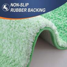 New OLANLY Bathroom Rug Set 2 Piece, Soft Absorbent Microfiber Bath Mats And U-Shaped Contour Toilet Rug, Non-Slip, Machine Wash Dry, Plush Shaggy Bath Mats For Bathroom (30"X20"+24"X20", Green) - Green 30" x 20" + U Shape 24" x 20" - View 5