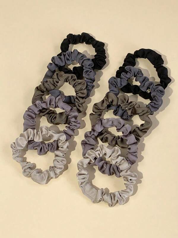 10pcs Satin Hair Scrunchies, Small Size Mulberry Silk Hair Ties, Creaseless Hair Bands For Ponytail, Hair Accessories For Women